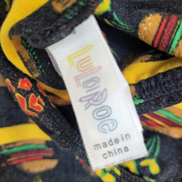 Hamburger Cheeseburger LuLaroe Leggings Tights Size Tall Curvy Funky Pants XXL ! - Picture 3 of 7